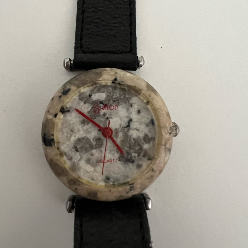 Sutton Stone Age Black and Stone Quartz Watch